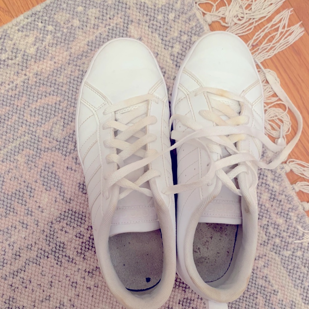Plain white All star Adidas sneakers